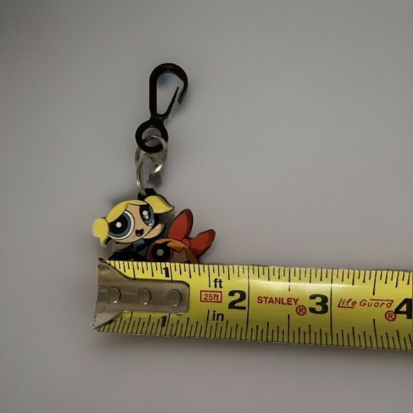 Vintage Power Puff Girls Keychain Cartoon Network Backpack Charm Blossom Bubbles - Picture 7 of 10